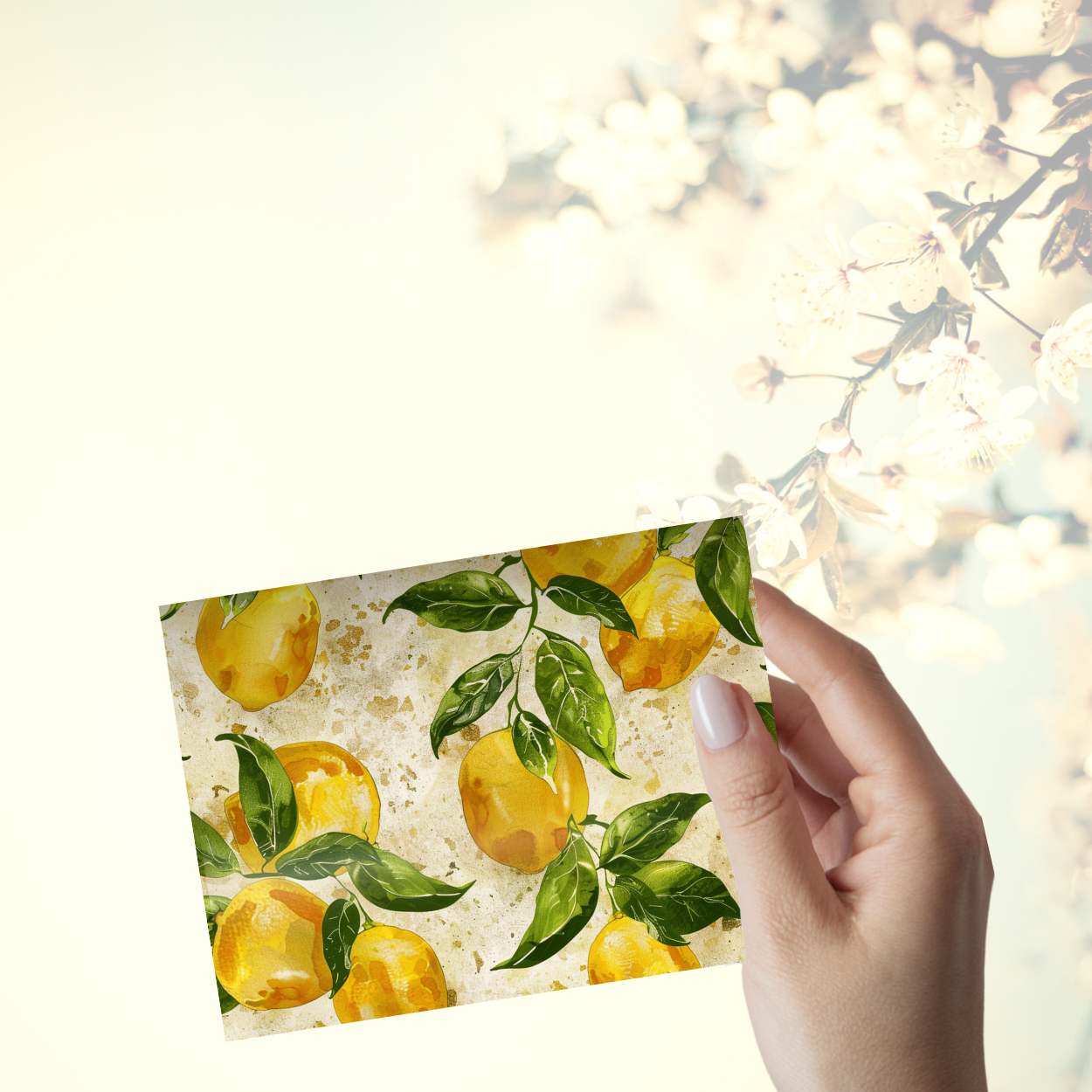π Lemon Notecard Set β Pack of 8 Blank Greeting Cards with Envelopes β 5.5x4.25" β Fresh Lemon Watercolor Designs β Kraft Gift Box Included