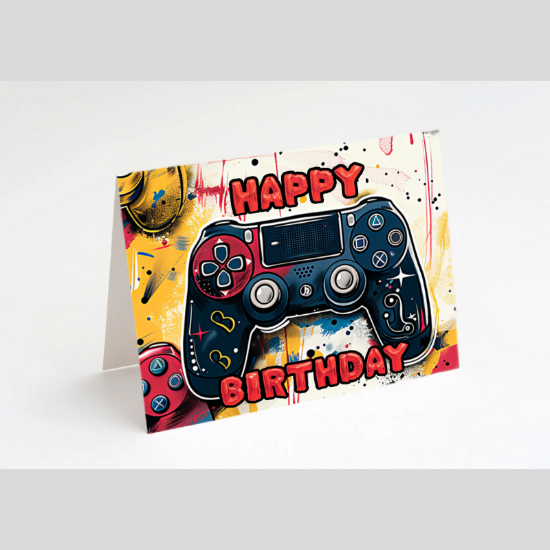 ๐ฎ Gamer Birthday Card for Boys โ Bold Video Game Controller Design โ 5"x7" Card with Envelope โ Fun, Cool, and Blank Inside