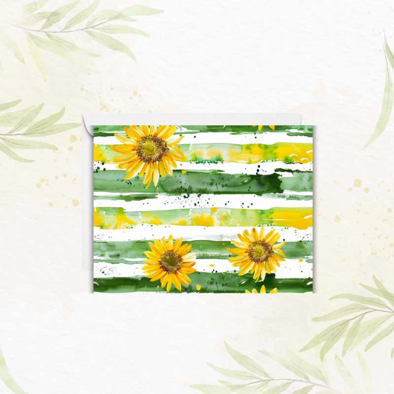 π» Sunflower Notecard Set β Pack of 8 Blank Greeting Cards with Envelopes β 5.5x4.25" β Kraft Gift Box Included β Vibrant Watercolor Designs