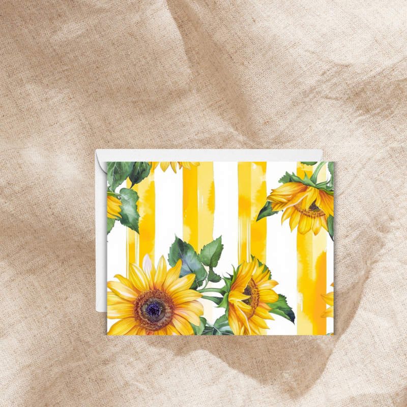 π» Sunflower Notecard Set β Pack of 8 Blank Greeting Cards with Envelopes β 5.5x4.25" β Kraft Gift Box Included β Vibrant Watercolor Designs