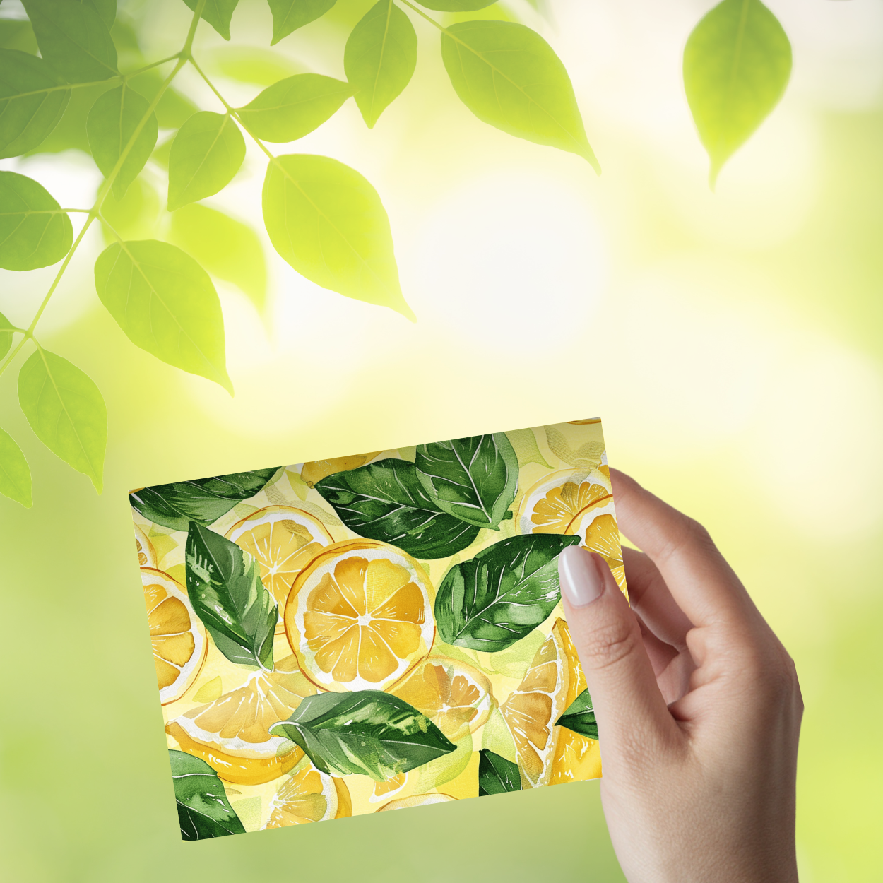 π Lemon Notecard Set β Pack of 8 Blank Greeting Cards with Envelopes β 5.5x4.25" β Fresh Lemon Watercolor Designs β Kraft Gift Box Included