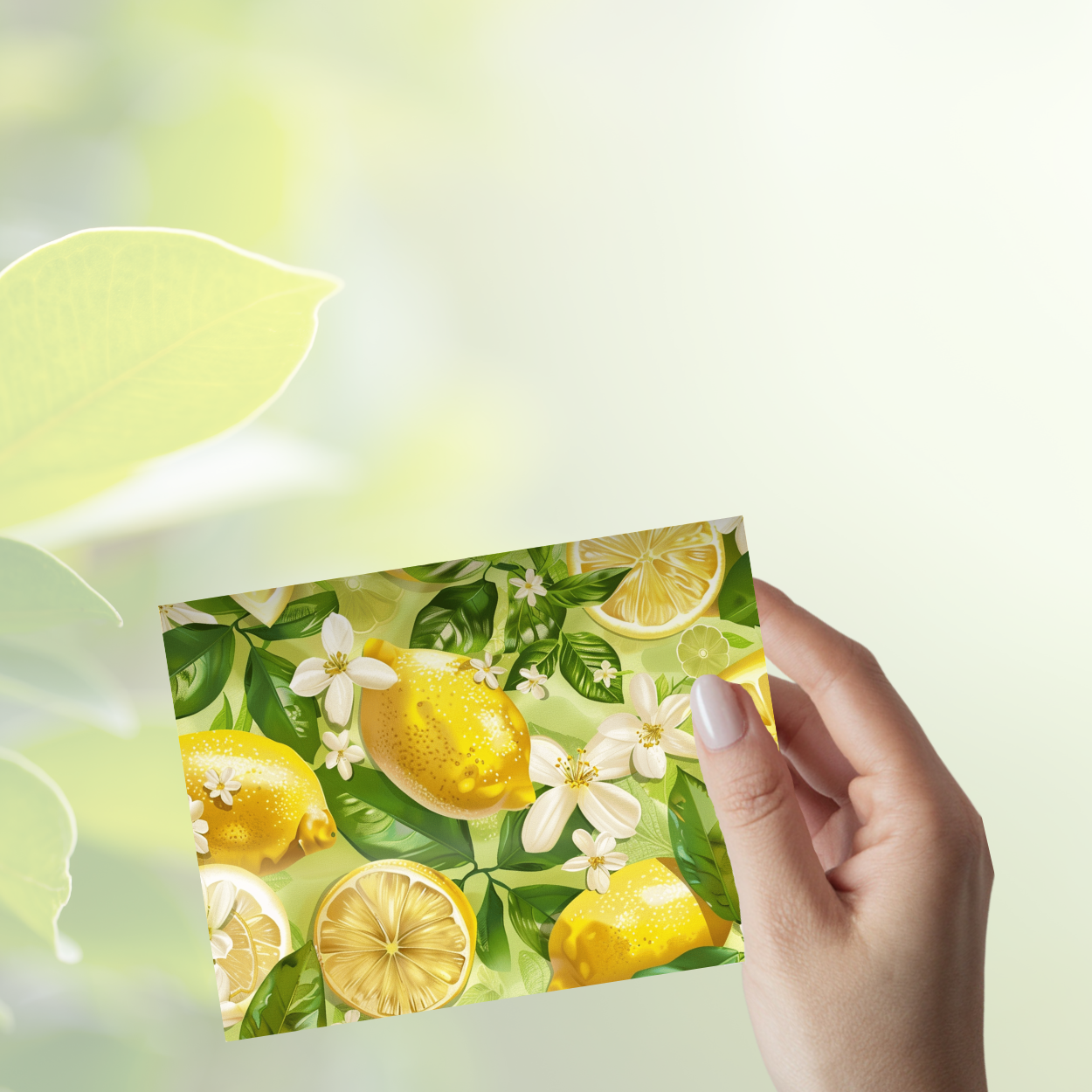 π Lemon Notecard Set β Pack of 8 Blank Greeting Cards with Envelopes β 5.5x4.25" β Fresh Lemon Watercolor Designs β Kraft Gift Box Included