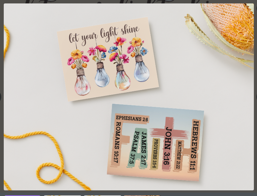 Faith & Encouragement Notecard Set – 8 Inspirational 5.5"x4.25" Cards with Envelopes in Kraft Gift Box