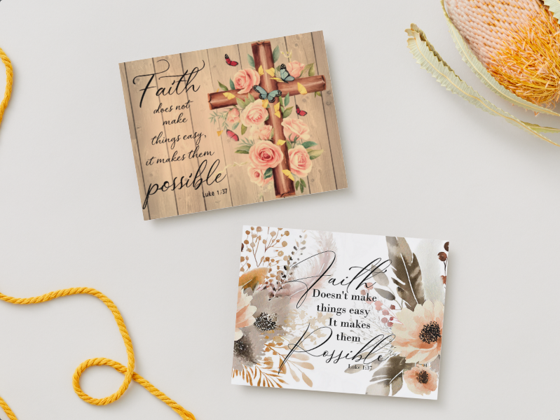 Inspirational Faith Notecard Set – Pack of 8 Scripture Greeting Cards
