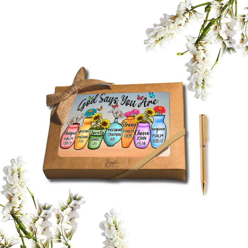 Faith & Encouragement Notecard Set – 8 Inspirational 5.5"x4.25" Cards with Envelopes in Kraft Gift Box