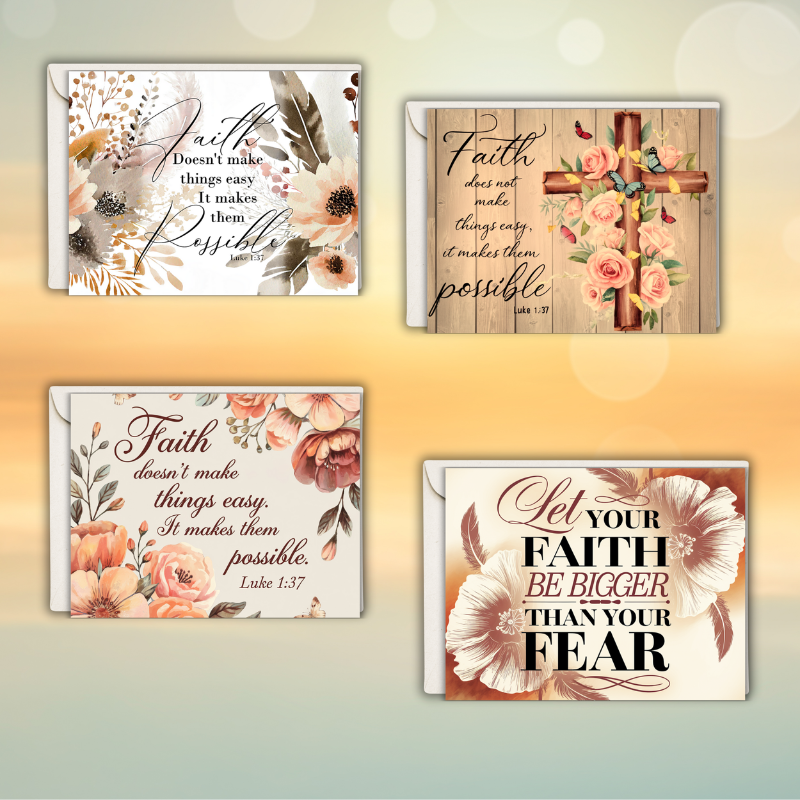Inspirational Faith Notecard Set – Pack of 8 Scripture Greeting Cards