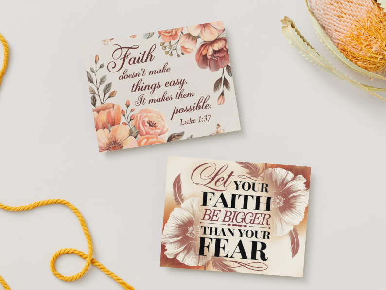Inspirational Faith Notecard Set – Pack of 8 Scripture Greeting Cards