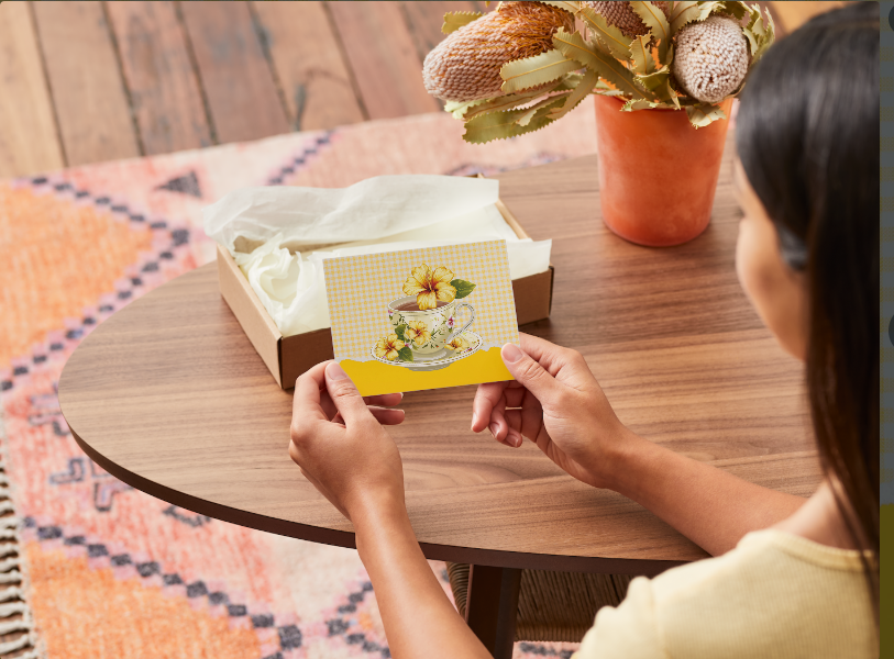 Vintage Floral Teacup Notecards – Set of 12 with Envelopes